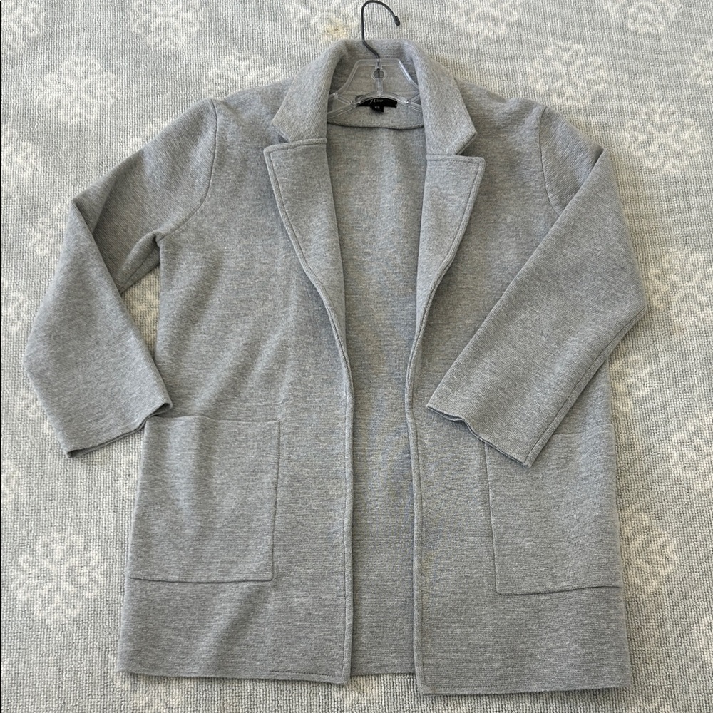 J. Crew Light Gray Knit Open-Front Cardigan